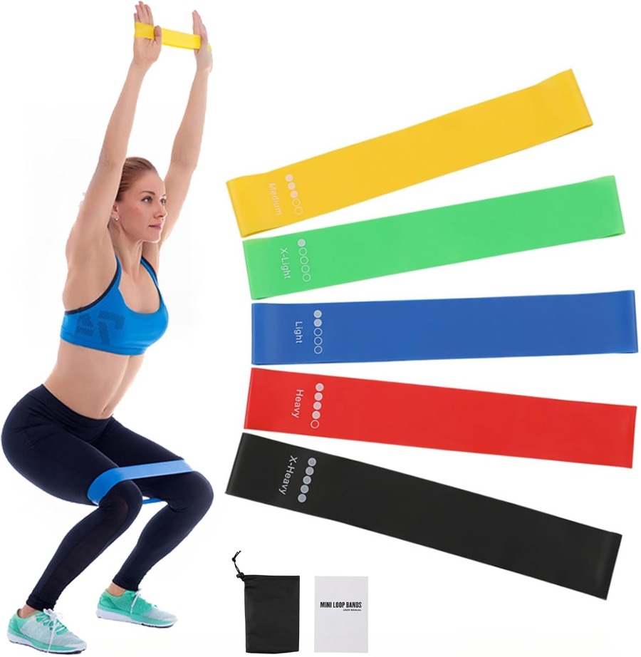 Leg Home Gym Workout - 5-Pack Resistance Bands Set for Men