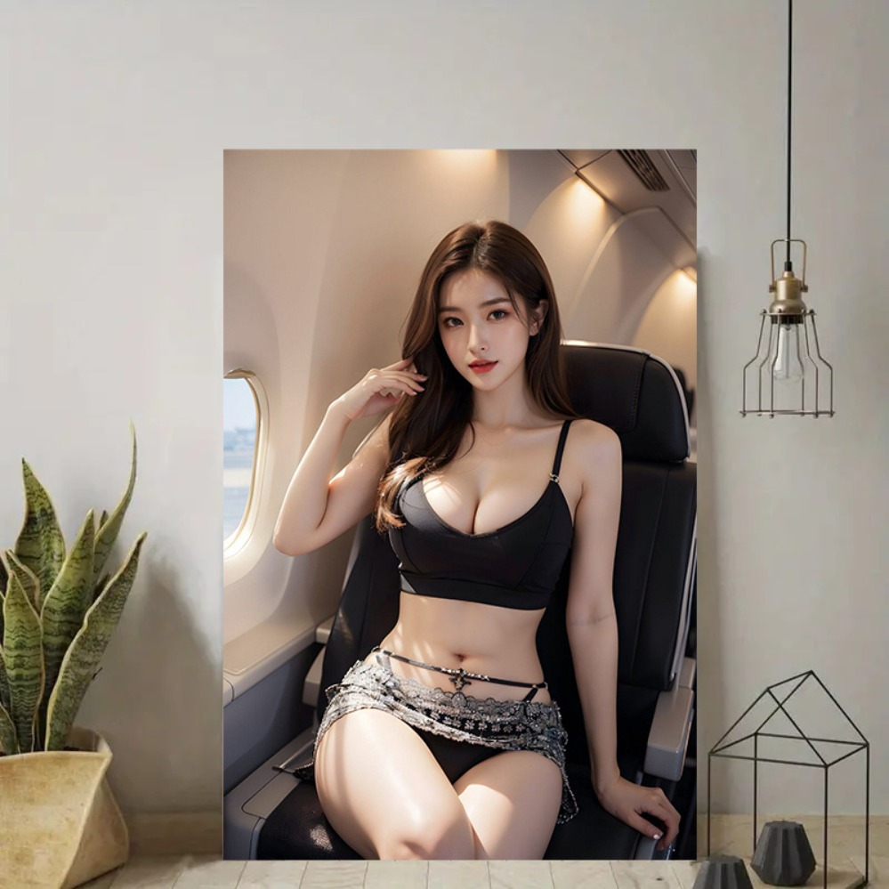Home Gym Minimalist - Vintage Metal Lingerie Girl Wall Art