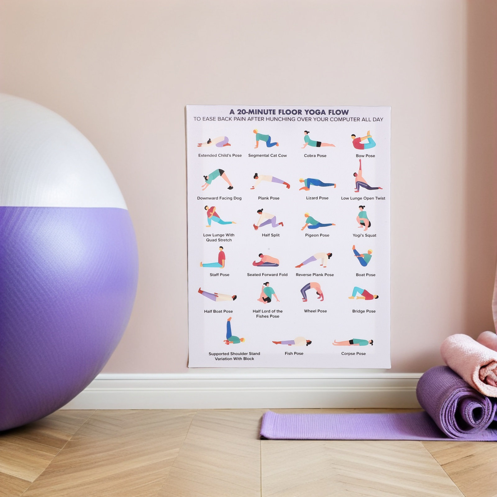 Yoga Poses Poster Wall Art Woo - Home Gym Furniture 리뷰 및 가격