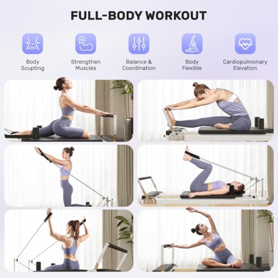 Foldable Pilates Reformer Mach - Leg Home Gym Workout 리뷰 및 가격