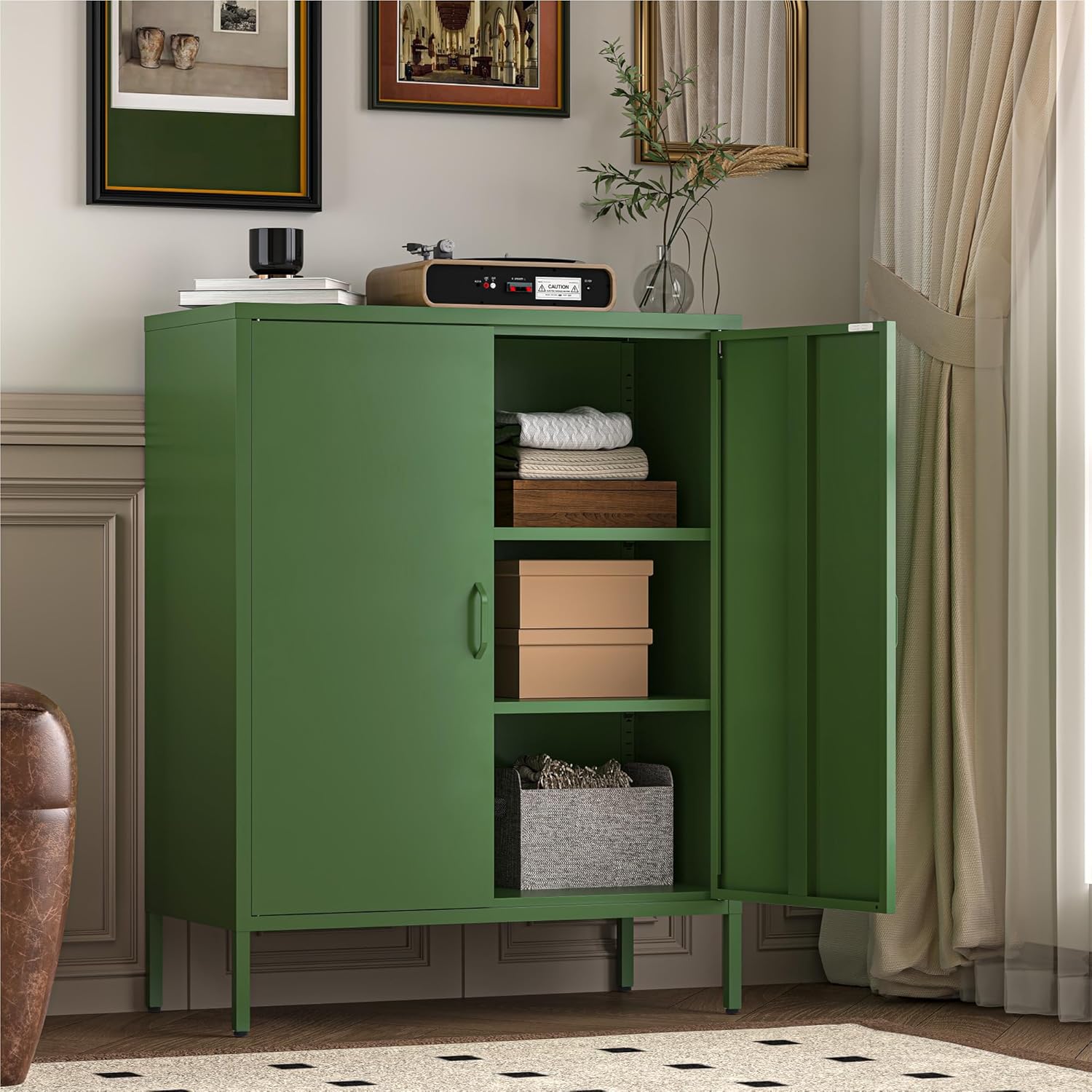 Metal Cabinet with 2 Doors and - Home Gym Minimalist 리뷰 및 가격