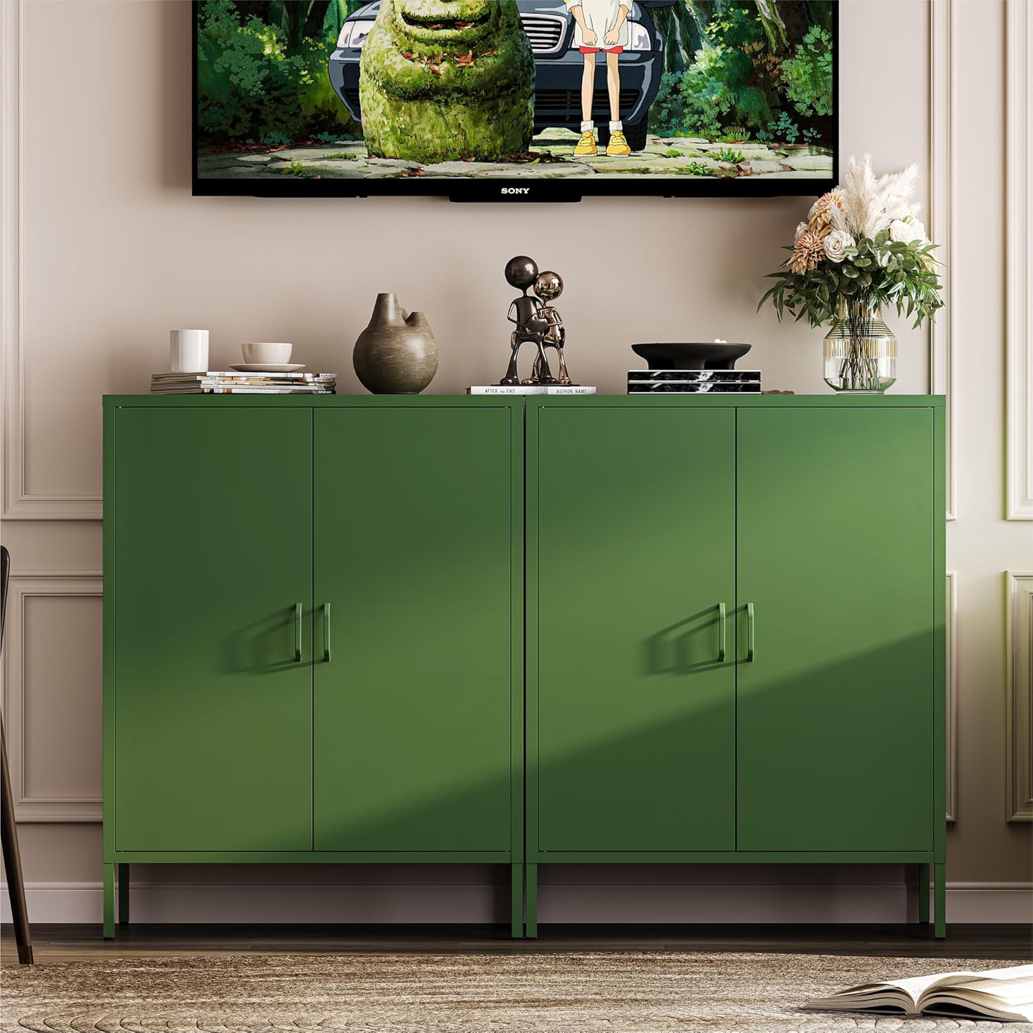 Metal Cabinet with 2 Doors and - Home Gym Minimalist 리뷰 및 가격