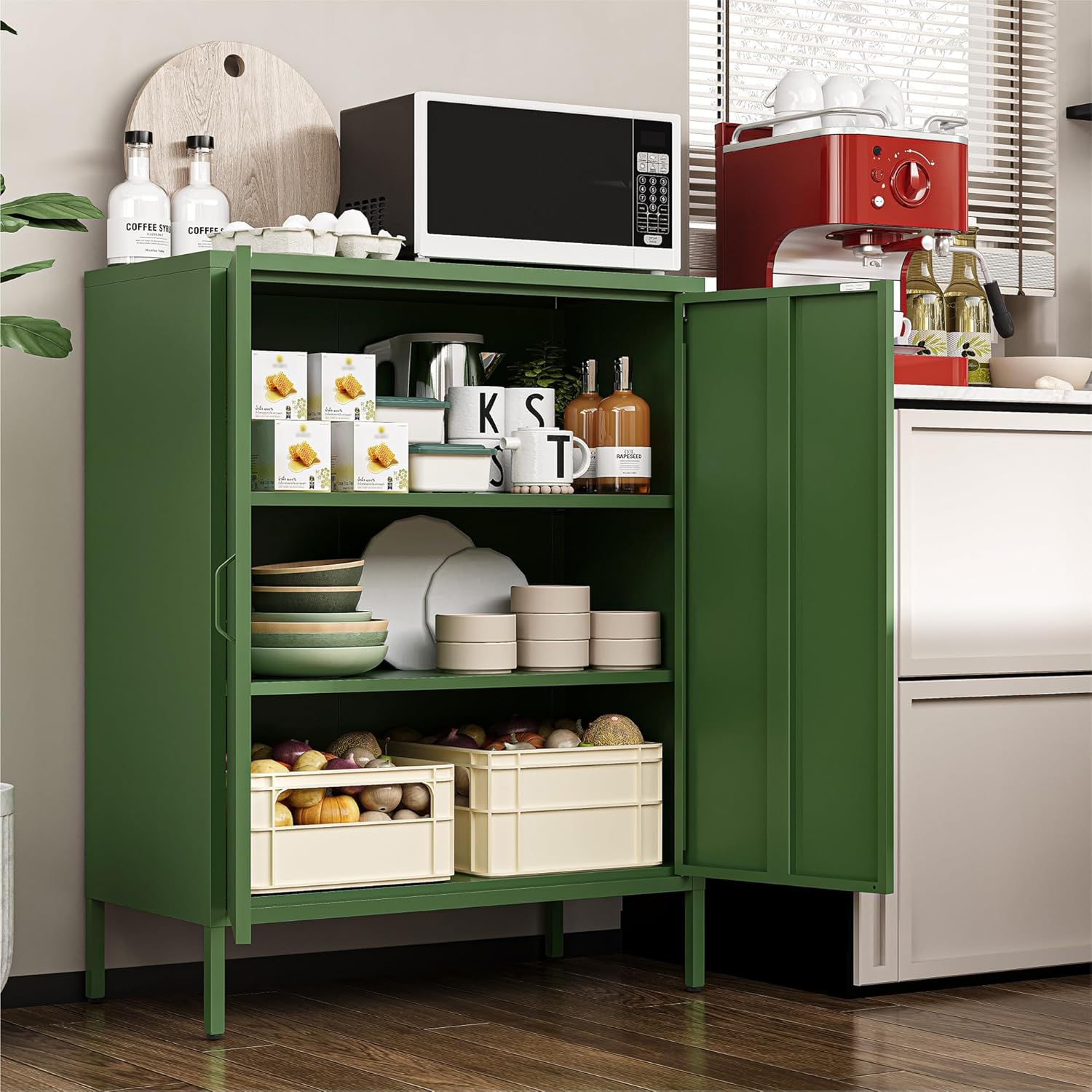 Metal Cabinet with 2 Doors and - Home Gym Minimalist 리뷰 및 가격