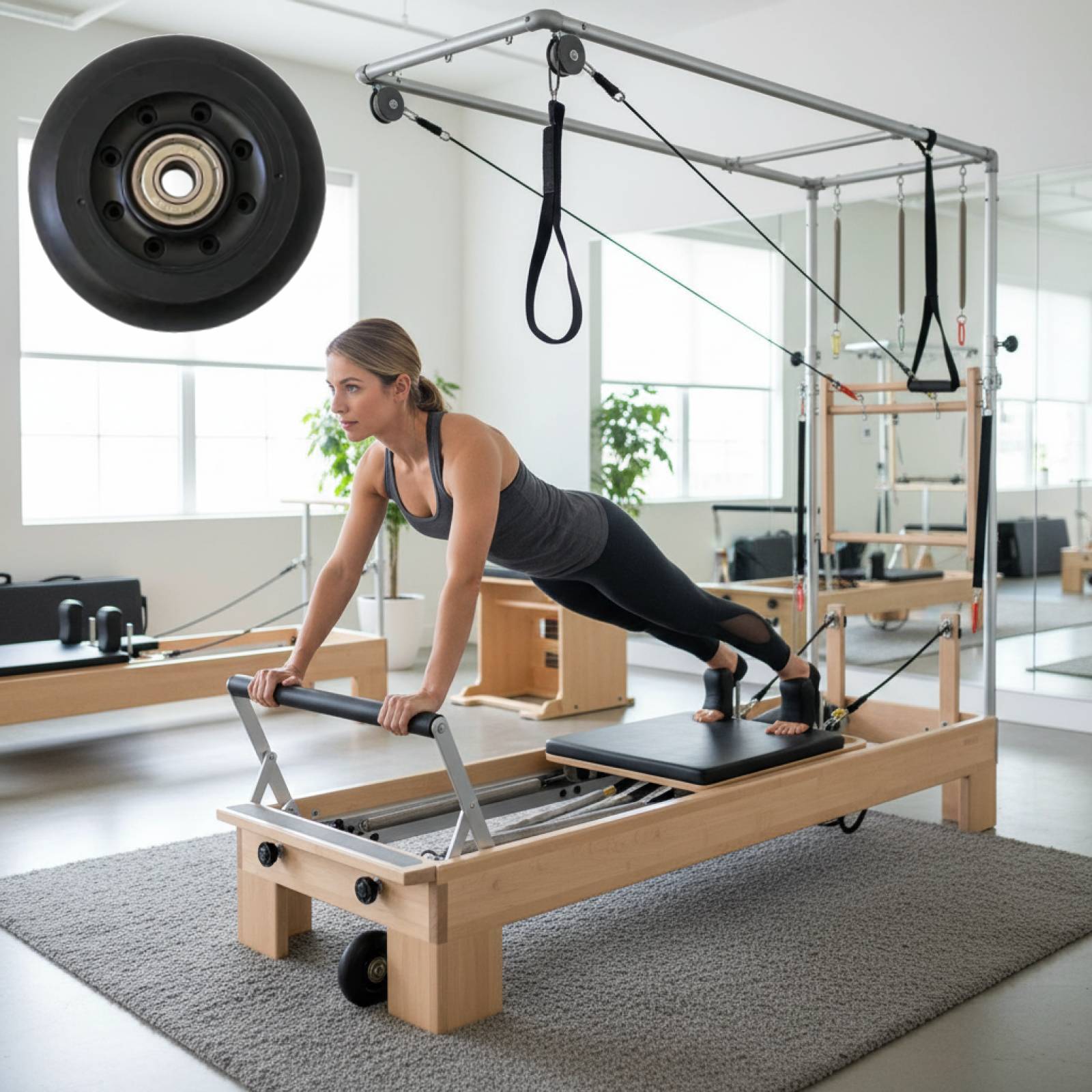 Pilates Reformer Wheel Black W - Home Gym Pilates 리뷰 및 가격