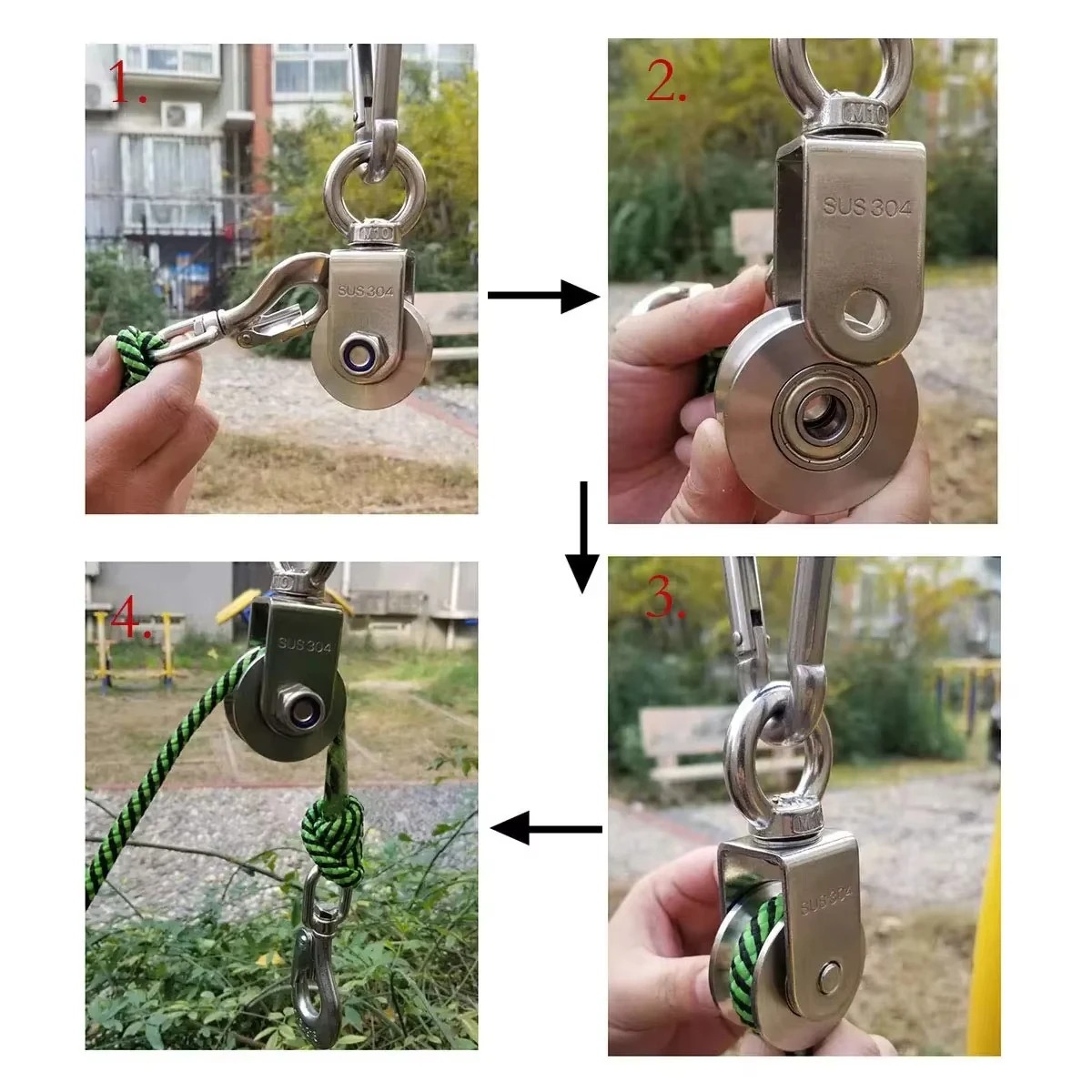 U Type Swivel Pulley 304 Stain - Home Gym Diy Pulley System 리뷰 및 가격
